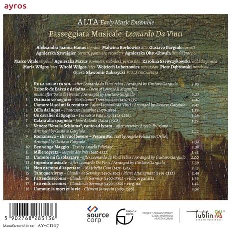 Passeggiata Musicale. Leonardo Da Vinci - CD Audio di Alta Early Music Ensemble - 2