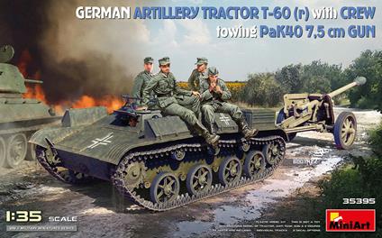 Miniart: 1/35 German Artil. Tractor T-60 W/Pak 40 Gun En Crew (4/23) *