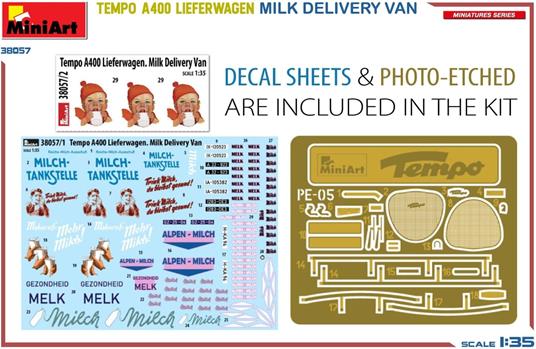 Tempo A400 Lieferwagen. Milk Delivery Van modello con un alto livello di dettaglio - 2