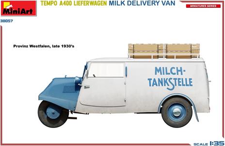 Tempo A400 Lieferwagen. Milk Delivery Van modello con un alto livello di dettaglio - 3