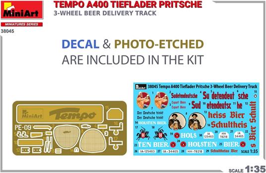 Tempo A400 Tieflader Pritsche 3-Wheel Beer Delivery Truck - 6