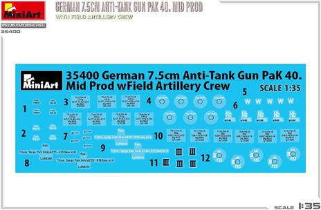 German 7.5cm Anti-Tank Gun PaK 40. Mid Prod w/ Artillery Crew - 3