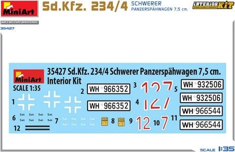 Sd.Kfz. 234/4 SCHWERER PANZERSPÄHWAGEN 7,5 cm. INTERIOR KIT - 5