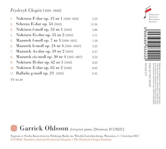 Scherzo In E Major - Nocturnes - Mazurkas - Ballade - CD Audio di Frederic Chopin,Garrick Ohlsson - 2