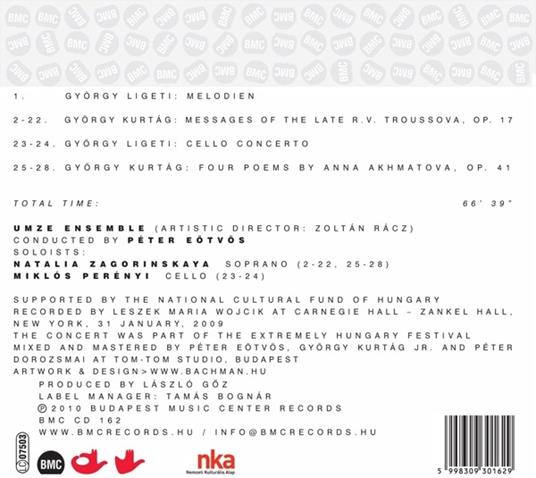 Ligeti And Kurtag At Carnegie Hall - CD Audio di Peter Eötvös - 2