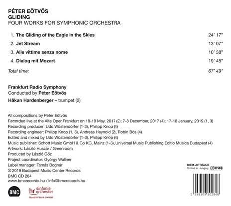 Gliding - Four Works For Symphonic Orchestra - CD Audio di Peter Eötvös - 2