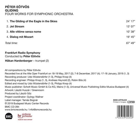 Gliding - Four Works For Symphonic Orchestra - CD Audio di Peter Eötvös - 2