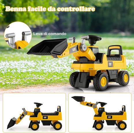 Escavatore per Bambini, Ruspa Giocattolo Cavalcabile con Benna Regolabile, Clacson e Spazio di Archiviazione Nascosto, Pneumatici Anti-scivolo, Regalo per Bambini 1-3 Anni (Stile 3) - 2