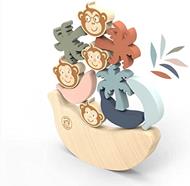 Giochi in legno da Impilare Gioco Blocchi di Costruzione di Pietre Gioco Equilibrio Arcobaleno Legno Montessori Educativi Giocattolo Regalo per bebè Bambini 2 3 4 5 Anni