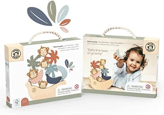 Giochi in legno da Impilare Gioco Blocchi di Costruzione di Pietre Gioco Equilibrio Arcobaleno Legno Montessori Educativi Giocattolo Regalo per bebè Bambini 2 3 4 5 Anni - 3