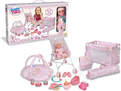 Set Bambolotto Con Accessori Rosa Per Bambina Culla Palestrina Bambole Giocattolo Passeggino Per Bambole palestrina per bambole Bambolotto Suoni E Accessori inclusi
