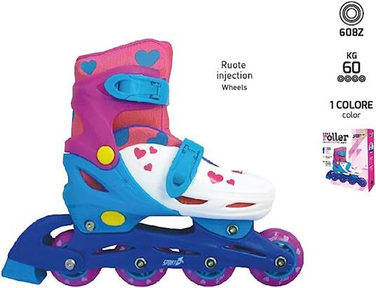 Pattini a rotelle in linea bambina donna Pattini in linea bambino bambina 4 ruote rotelle adulto (EASY ROLLER ROSA 35-38) - 2