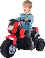 Moto elettrica per bambini moto giocattolo per bambini 1 anno 2 anni 3 anni con luci e marca avanti e dietro (rossa)