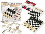 Dama Scacchi Domino Gioco 5 in 1 da Bambini Tavolo di 5 Anni Giochi Edizione Italiana Giocattoli Giocatori Famiglia Games Famiglie Versione