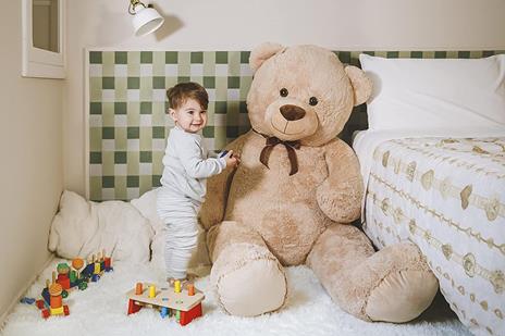 Peluche orso gigante 180 cm san valentino bianco beige peluche san valentino - 3