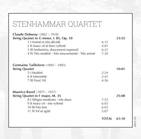 Debussy Tailleferre Ravel - CD Audio di Stenhammar Quartet - 2