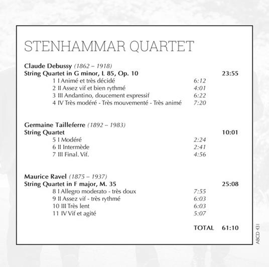 Debussy Tailleferre Ravel - CD Audio di Stenhammar Quartet - 2