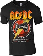 T-Shirt Unisex Tg. L Ac/Dc: For Those About To Rock New