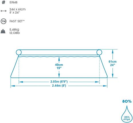 Piscina fast set - 244 x 61cm capacit 1.880 litri - 4
