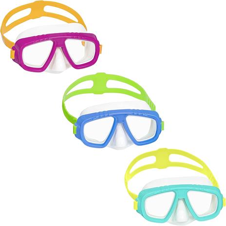 Maschera caymen, 3-6 anni, 3 colori assortiti, lenti in policarbonato e con protezione uv