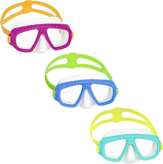 Maschera caymen, 3-6 anni, 3 colori assortiti, lenti in policarbonato e con protezione uv