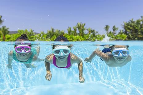 Maschera caymen, 3-6 anni, 3 colori assortiti, lenti in policarbonato e con protezione uv - 2