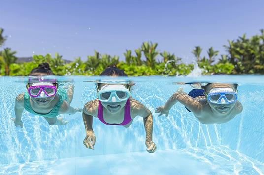 Maschera caymen, 3-6 anni, 3 colori assortiti, lenti in policarbonato e con protezione uv - 2