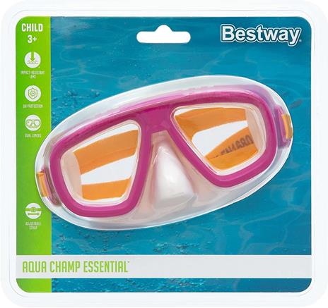 Maschera caymen, 3-6 anni, 3 colori assortiti, lenti in policarbonato e con protezione uv - 3
