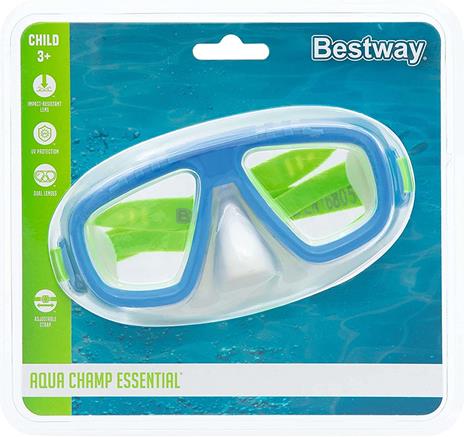 Maschera caymen, 3-6 anni, 3 colori assortiti, lenti in policarbonato e con protezione uv - 4