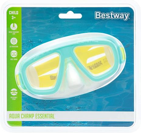 Maschera caymen, 3-6 anni, 3 colori assortiti, lenti in policarbonato e con protezione uv - 5