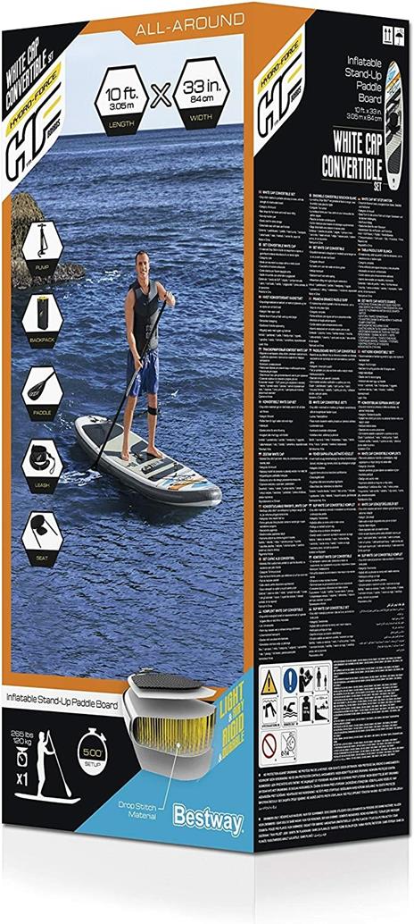 Set SUP Hydro-Force  305 x 84 x 12 cm, con pagaia e sedile 65341 - 3