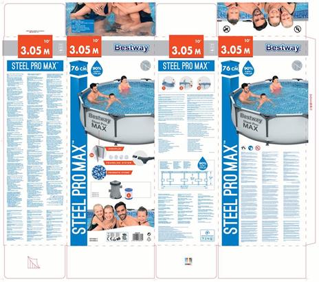 Bestway Steel Pro Piscina con bordi rotonda 4678L Blu fuori terra - 2