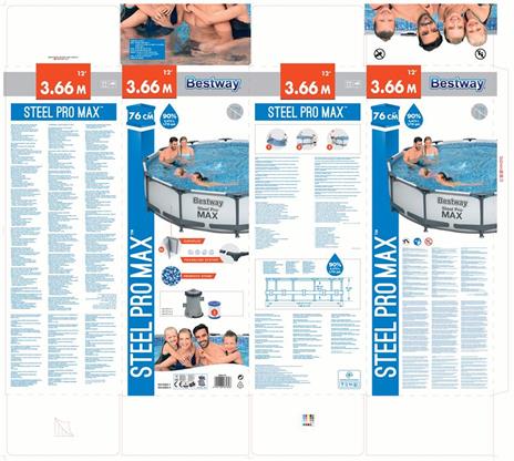 Bestway Steel Pro 56416 piscina fuori terra Piscina con bordi Piscina rotonda 6473 L Blu - 6