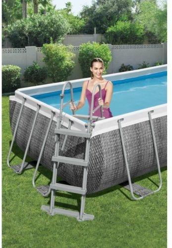 Bestway Power Steel Set piscina fuori terra 4.04 x 2.01 x 1 m Rattan grigio - 3