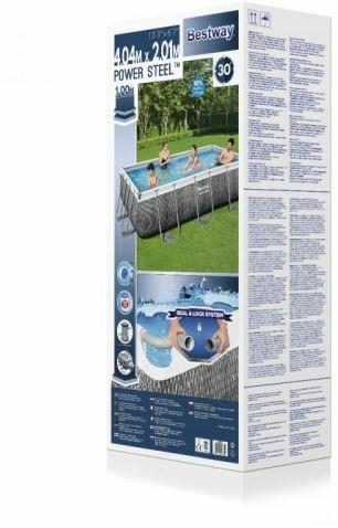 Bestway Power Steel Set piscina fuori terra 4.04 x 2.01 x 1 m Rattan grigio - 4