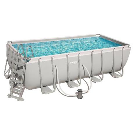 Piscina POWER STEEL Rettangolare con Accessori 4,88 x 1,22 x 2,44 m Grigio 56670 3