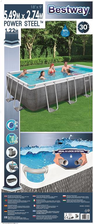 Bestway 56998 piscina fuori terra Piscina con bordi Piscina rettangolare 14812 L Grigio - 3
