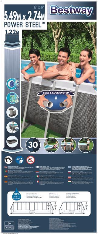 Bestway 56998 piscina fuori terra Piscina con bordi Piscina rettangolare 14812 L Grigio - 4