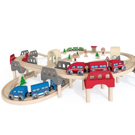 Hape Set Pista treno ferrovia High & Low E3701 - 4
