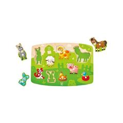 Puzzle del cortile della fattoria con piedini. Hape E1408
