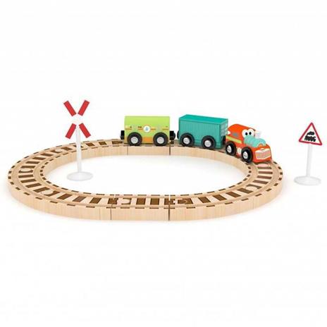 Set Pista Costruzioni In Legno Ferrovia Coco Cheri  J849092 - 2