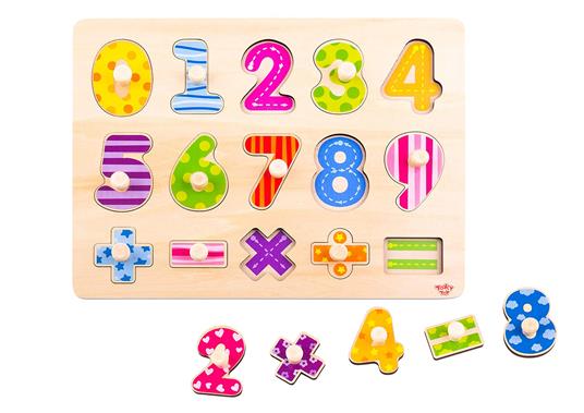 Tooky Toy: Wooden Number Puzzle 16Pce Exp