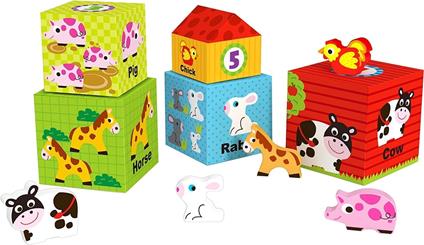Cubi delle Tane Animali della Fattoria Gioco per Bambini