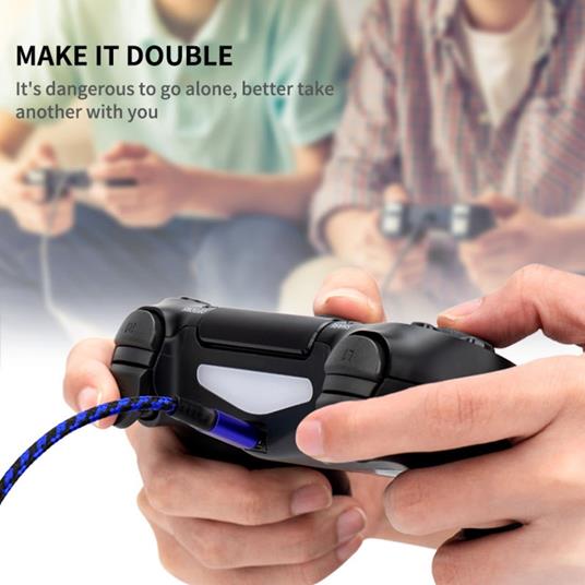 Cavo Micro USB B Ricarica Rapida per il Controller PS4, Xone (2 Pezzi, 4M) - 5