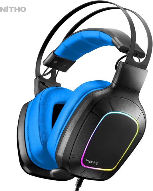 TITAN PRO Cuffie Gaming Blu - Surround Sound 7.1 PC/PS4/PS5 - 5