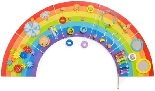 Pannello Murale Arcobaleno Milleattività per Motricità Fine e Coordinamento Occhio-Mano