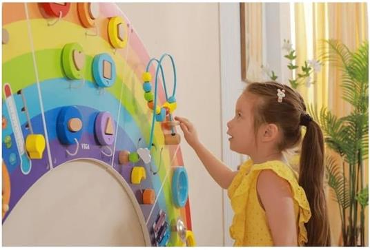 Pannello Murale Arcobaleno Milleattività per Motricità Fine e Coordinamento Occhio-Mano - 2