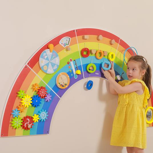 Pannello Murale Arcobaleno Milleattività per Motricità Fine e Coordinamento Occhio-Mano - 5