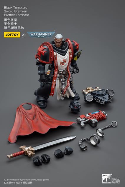 Warhammer 40k Action Figura 1/18 Black Templars Sword Brethren Brother Lombast 12 Cm Joy Toy (cn)