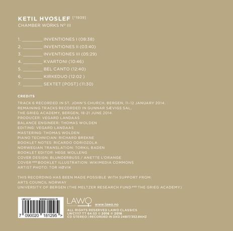 Hvoslef Chamber Works 3 - CD Audio di Hvoslef Chamber Music Project - 2